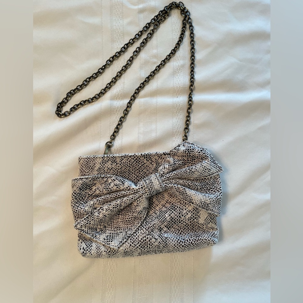 Faux snakeskin crossbody/clutch